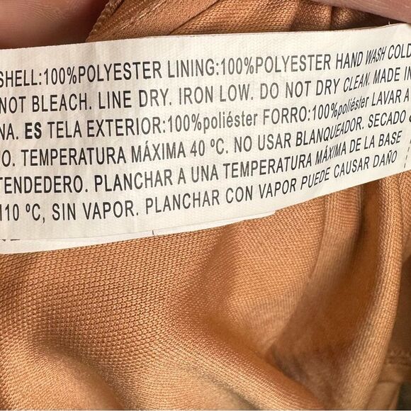 Caramel faux wrap belted chiffon maxi skirt size medium - Picture 6 of 6